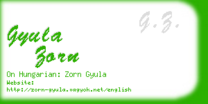 gyula zorn business card